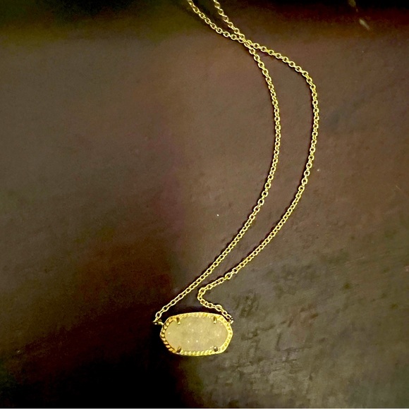 Kendra Scott Elisa Necklace Iridescent Drusy gold tone - Picture 4 of 4